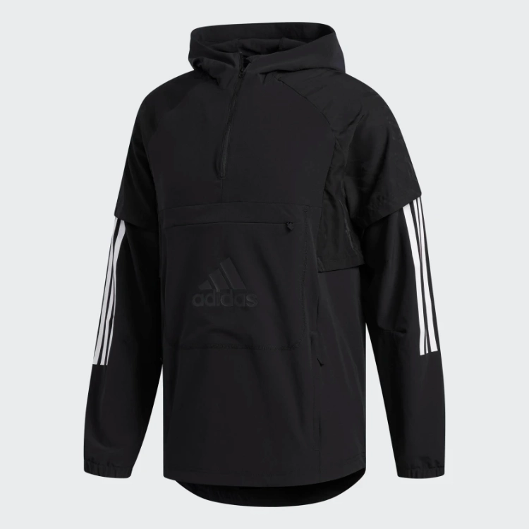 adidas Men's Athletics Id 1/2 Zip Woven Shell Jacket, Black, Large