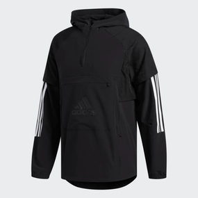 adidas Men's Athletics Id 1/2 Zip Woven Shell Jacket, Black, Large