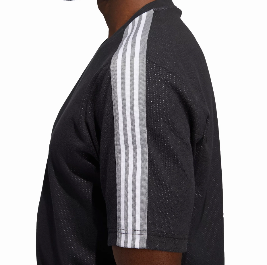 Adidas Men's Athletics Post Game Short Sleeve Crewneck Sweatshirt, Black/White