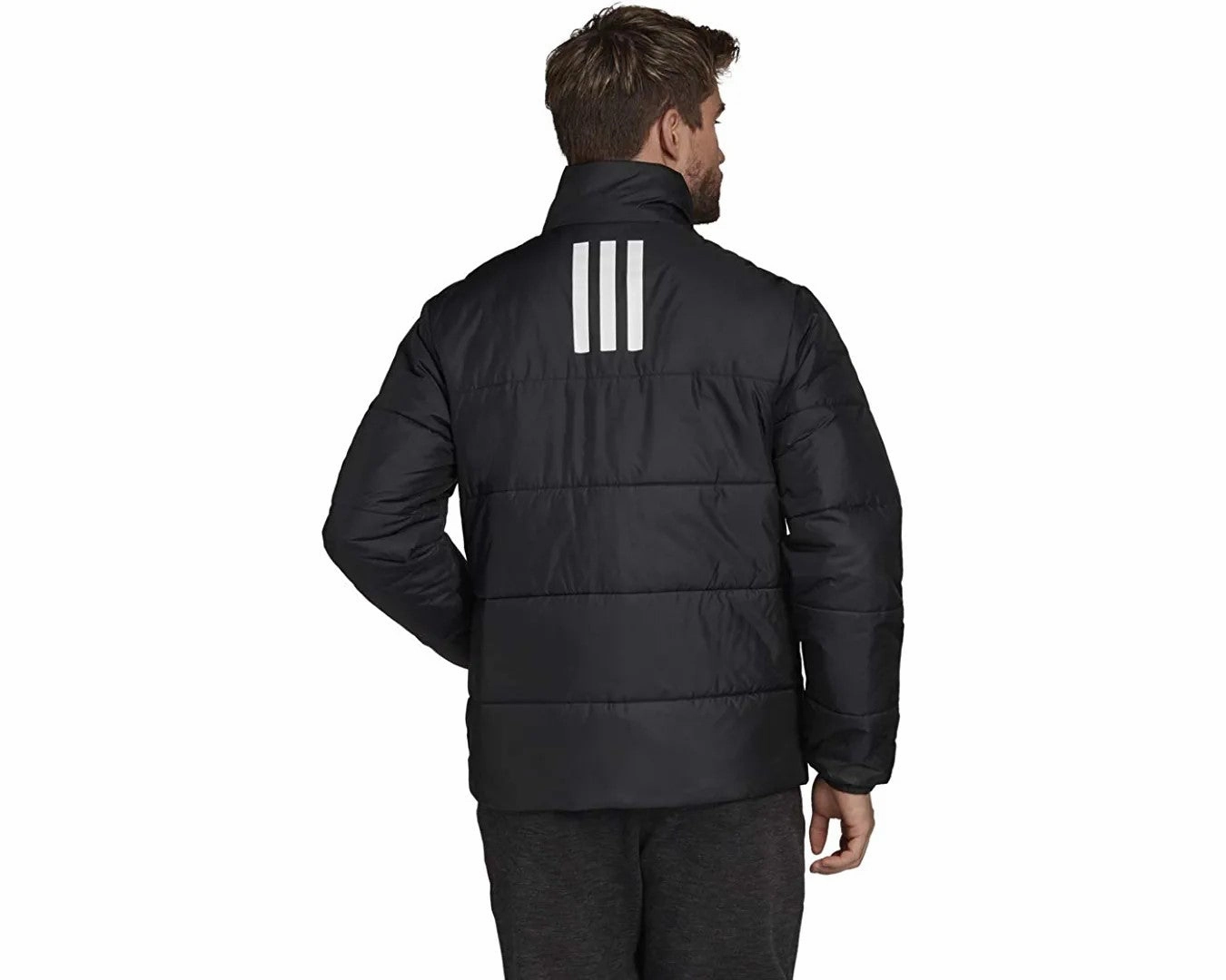 adidas Men's Basic 3-Stripes Insulated Midweight Jacket, Black