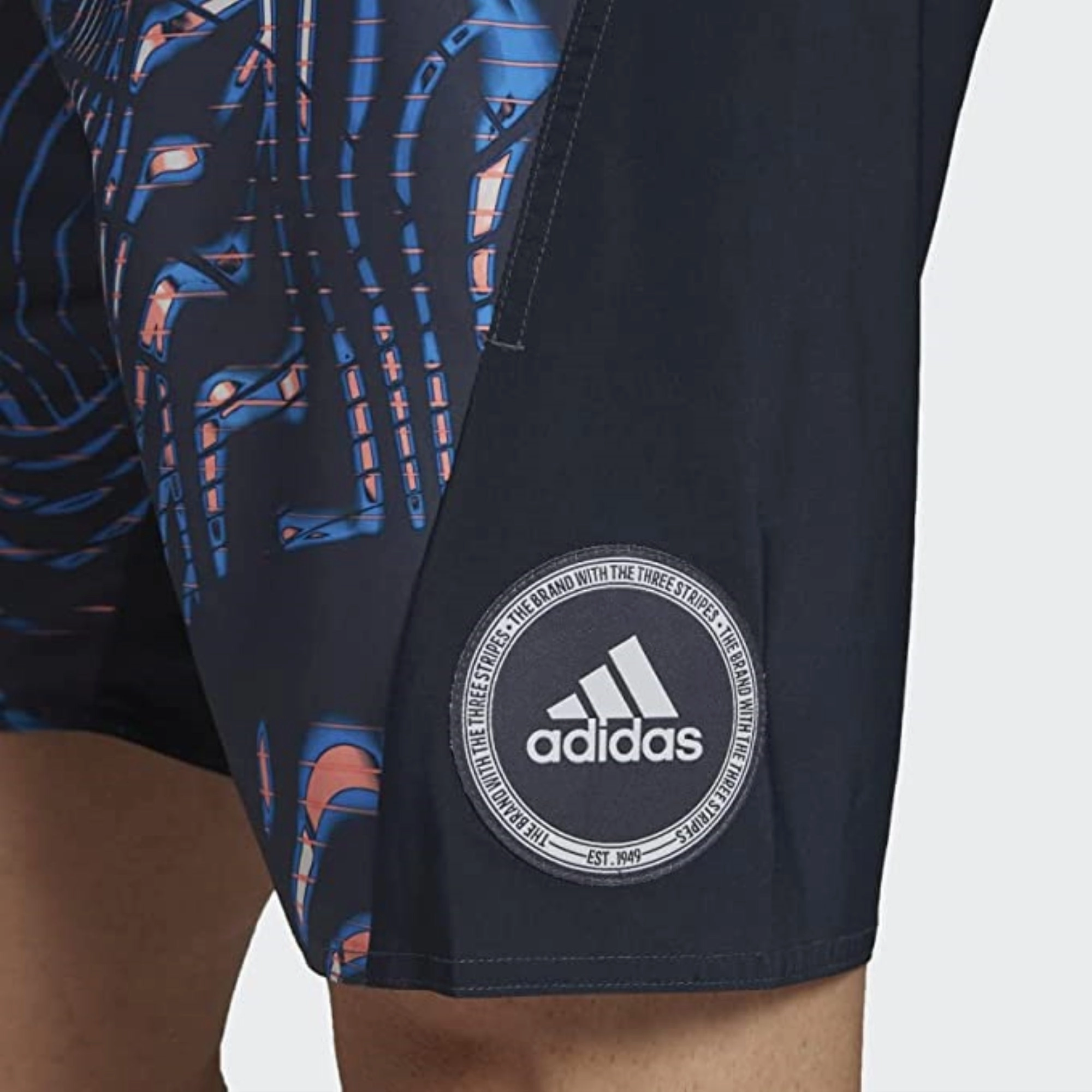 Adidas Men's Classic Length Graphic Souleaf Tech Boardshorts, Shadow Navy