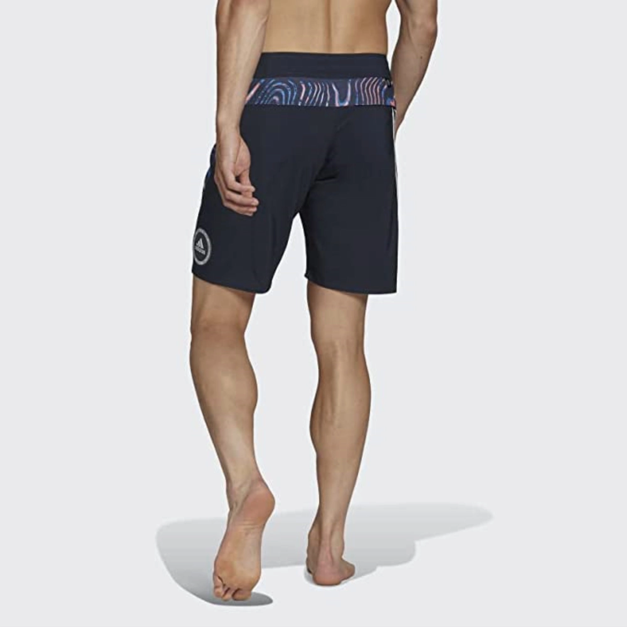 Adidas Men's Classic Length Graphic Souleaf Tech Boardshorts, Shadow Navy