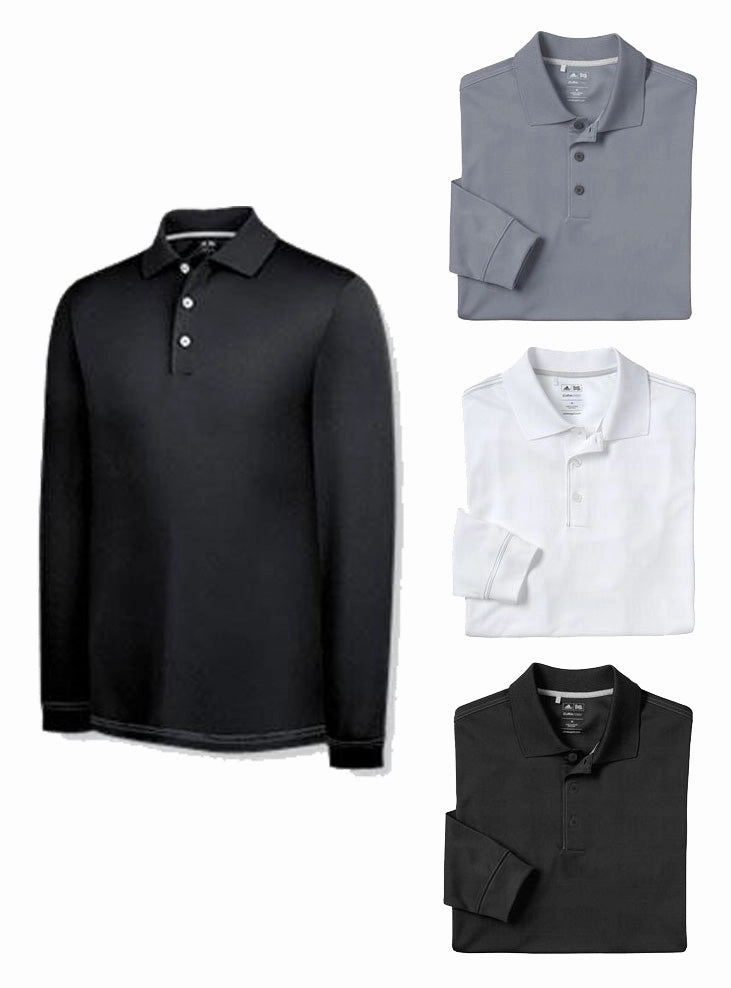 Adidas Men's ClimaCool Long Sleeve Pique Polo, Color Options