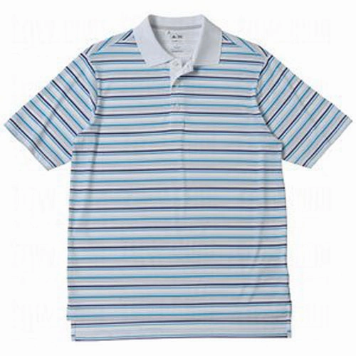Adidas Men's ClimaLite White-Based Jersey Stripe Polo, Color Options