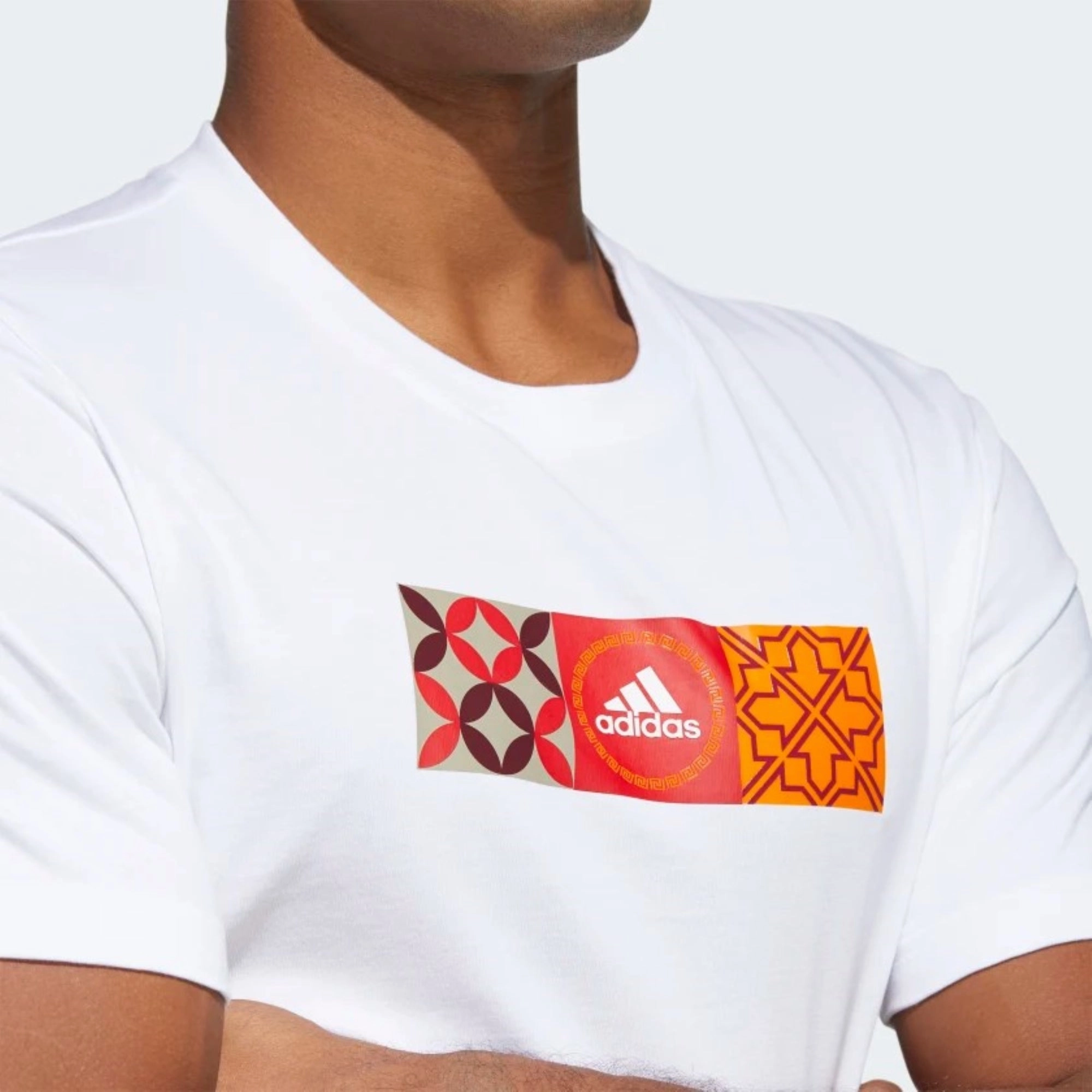 Adidas Men's CNY Graphic Infill Short Sleeve T-Shirt, White