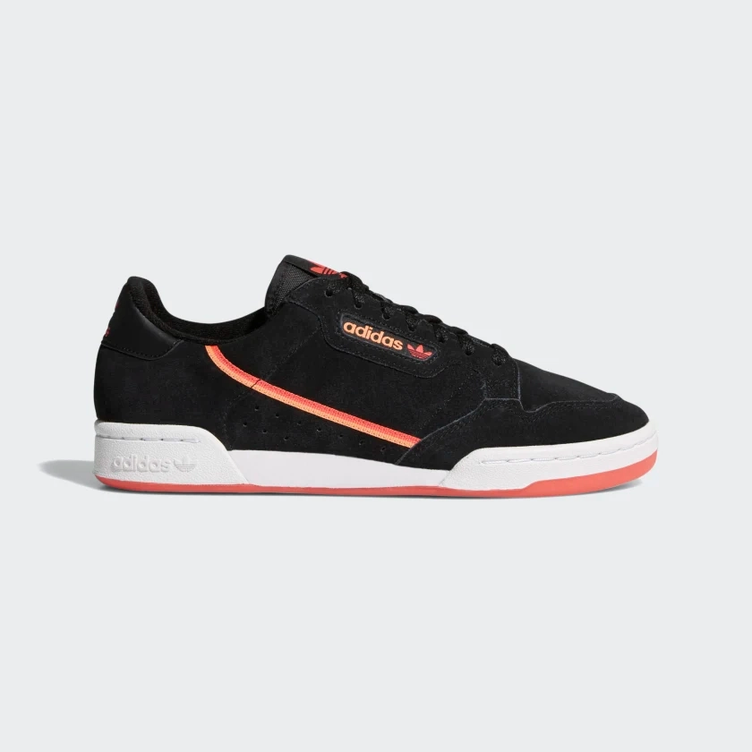 Adidas Men's Continental 80 Sneakers, Core Black / Real Lilac / Orange