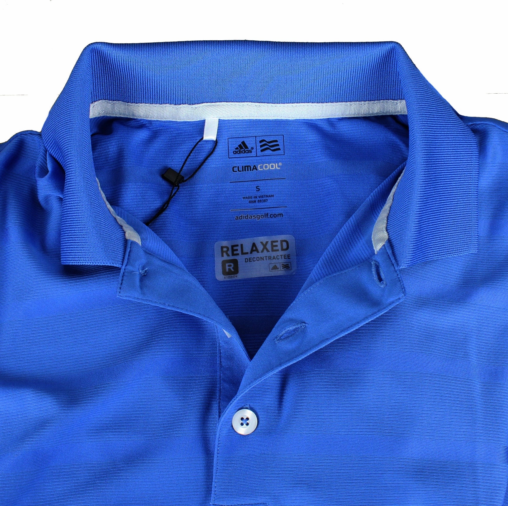 Adidas Men's CoolMax Climacool Textured Solid Athletic Short Sleeve Polo Shirt