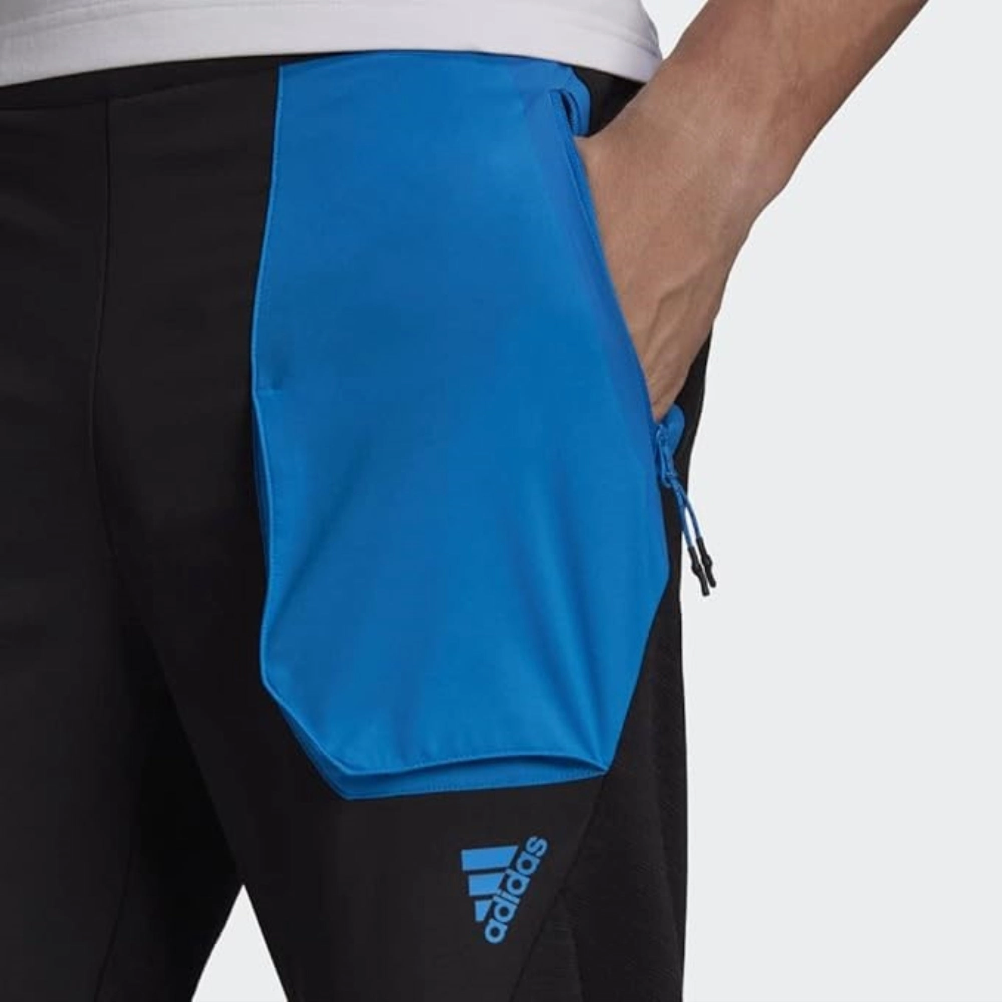Adidas Men's D4M Premium Pants, Black/Shock Blue