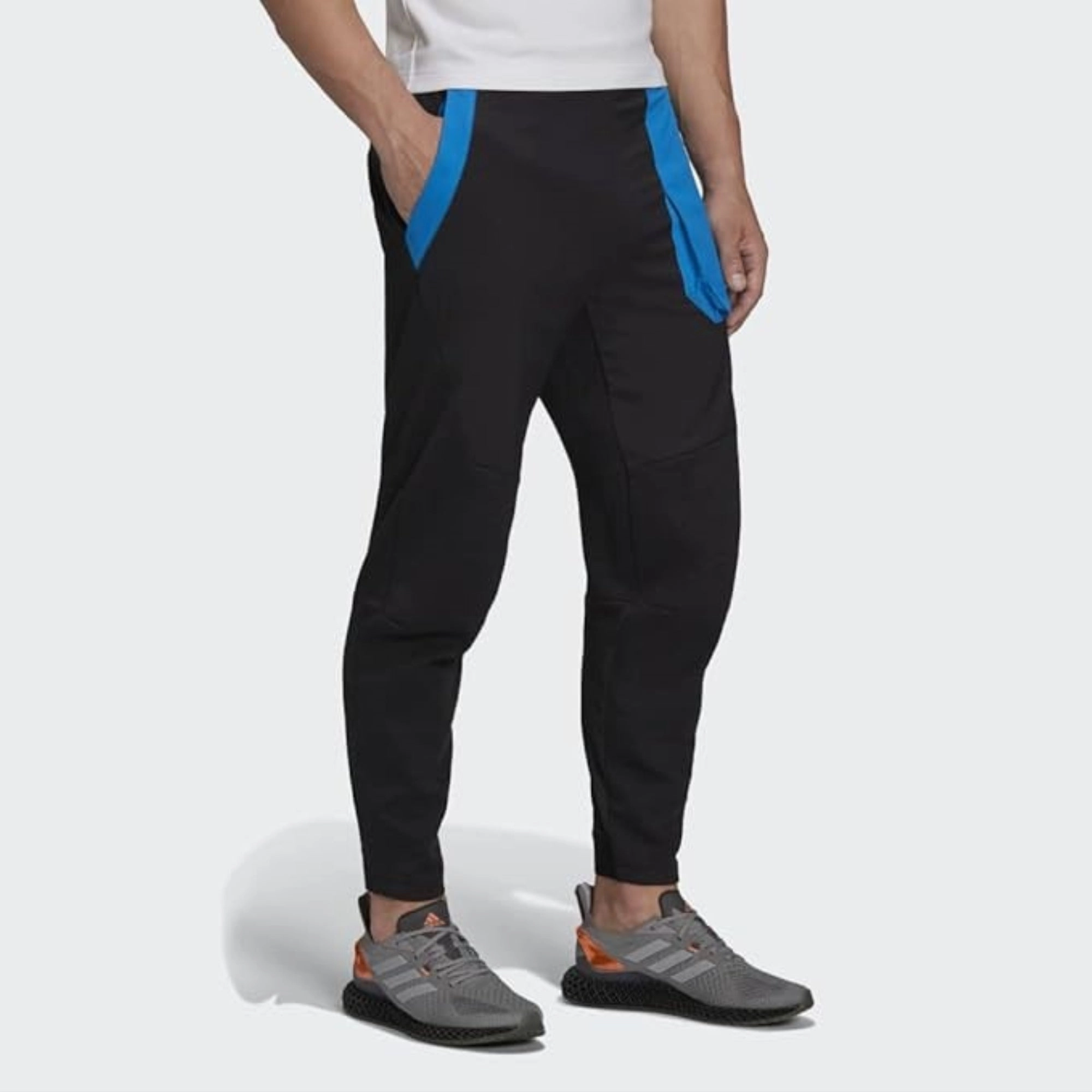 Adidas Men's D4M Premium Pants, Black/Shock Blue
