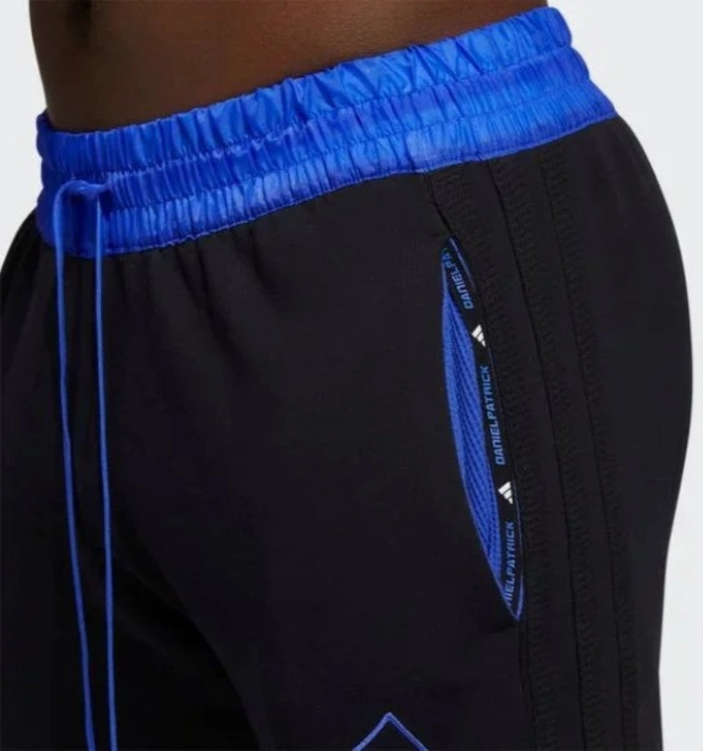 Adidas Men's Daniel Patrick Basketball Hoops Jogger Pants, Black/Cobalt Blue