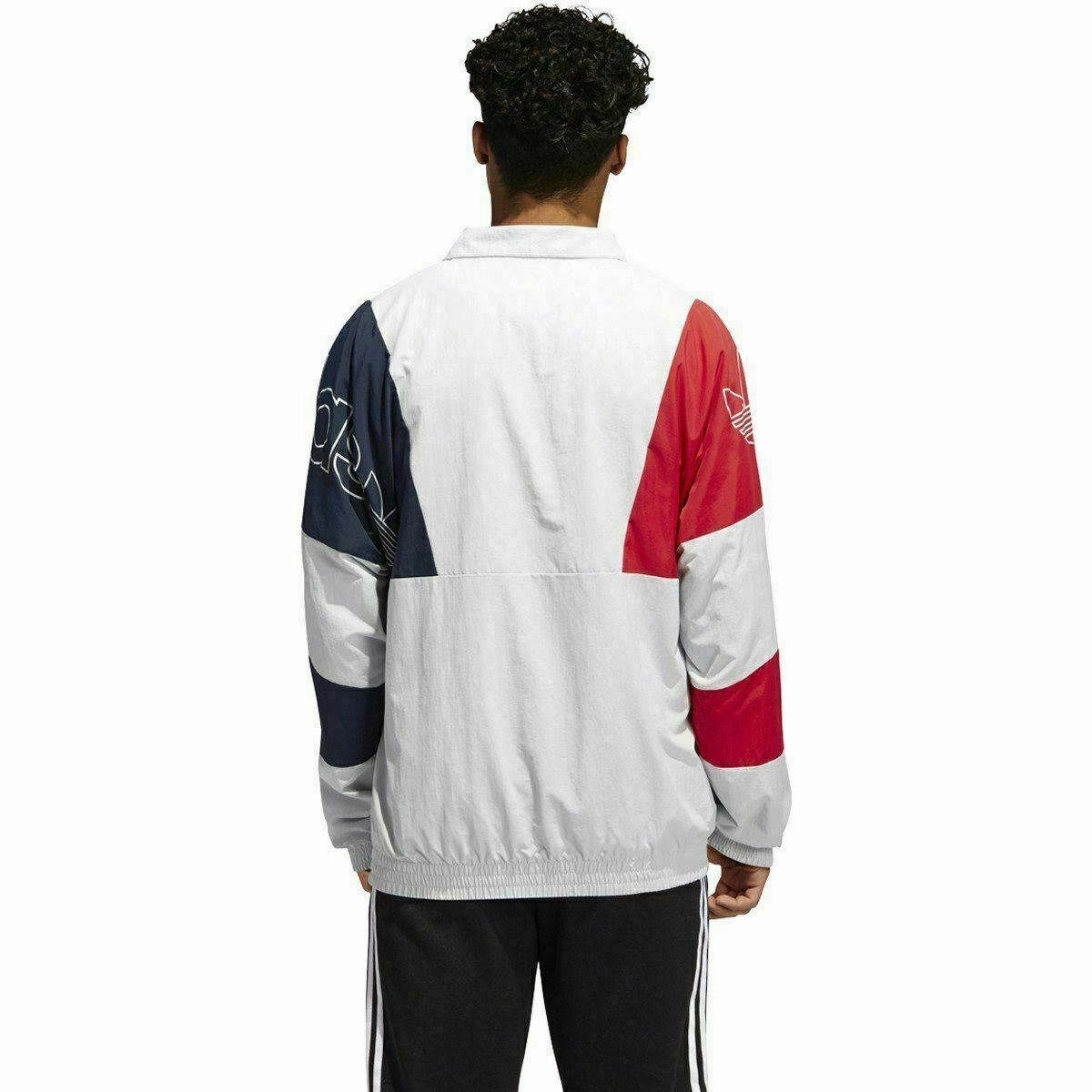 Adidas Men's Festive Track Jacket, Clear Grey/Red/Blue