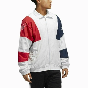 Adidas Men's Festive Track Jacket, Clear Grey/Red/Blue