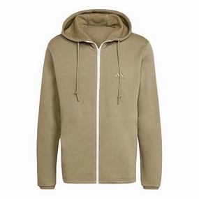 adidas Men's Fleece Full Zip Hooded Jacket, Orbit Green