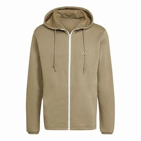 adidas Men's Fleece Full Zip Hooded Jacket, Orbit Green