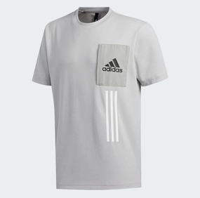 Adidas Men's Game and Go Crew Tee Shirt, Medium Grey Heather