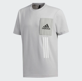Adidas Men's Game and Go Crew Tee Shirt, Medium Grey Heather