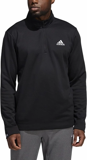 adidas Men's Game and Go Quarter Zip Pullover Hoodie, Black