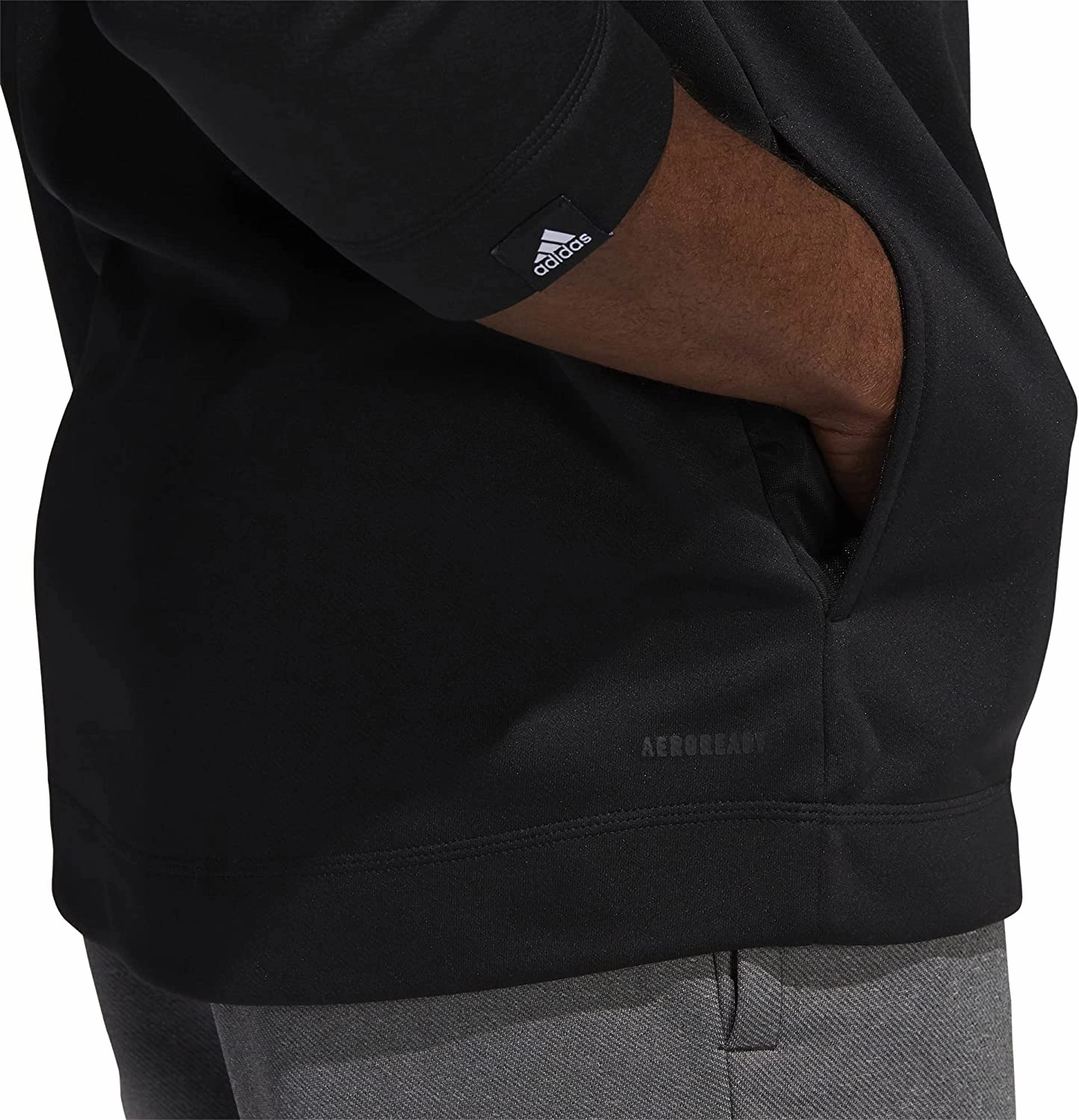 adidas Men's Game and Go Quarter Zip Pullover Hoodie, Black