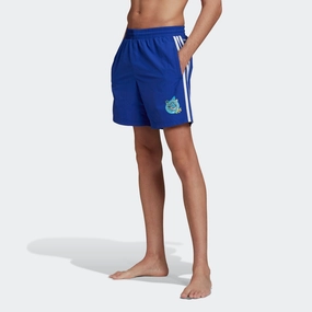 adidas Men's Graphic Stoked Fish Swim Shorts, Bold Blue