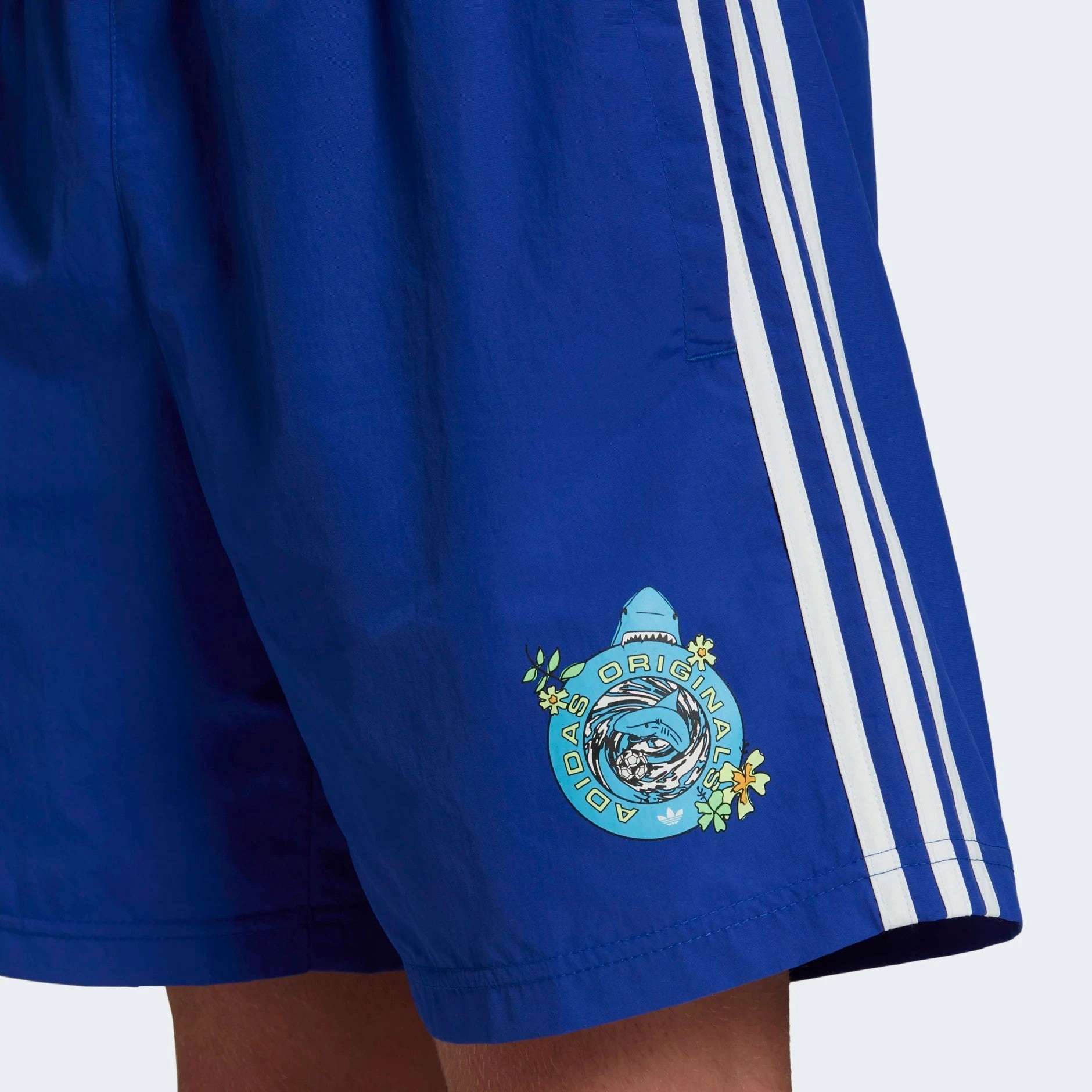adidas Men's Graphic Stoked Fish Swim Shorts, Bold Blue