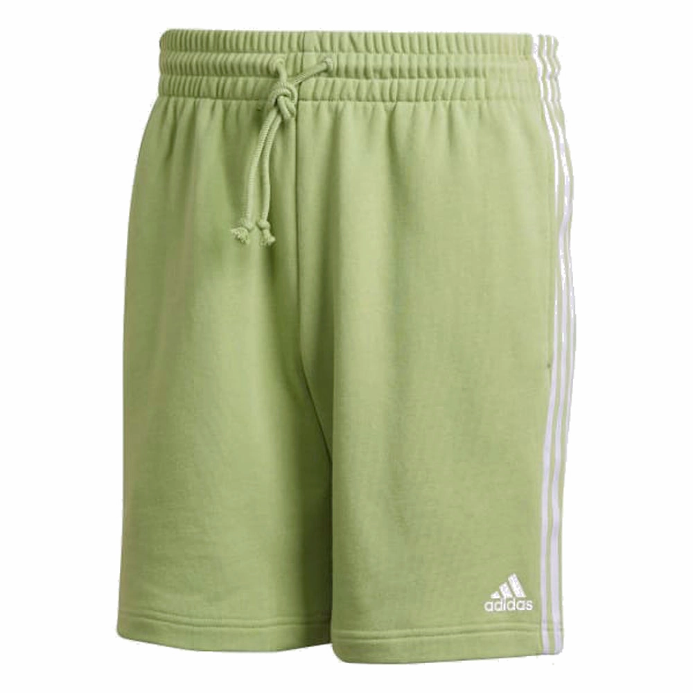 Adidas Men's Grow Positivity Cotton 3-Stripes Shorts, Magic Lime/White