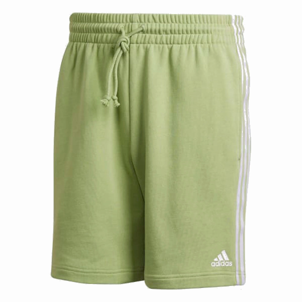 Adidas Men's Grow Positivity Cotton 3-Stripes Shorts, Magic Lime/White