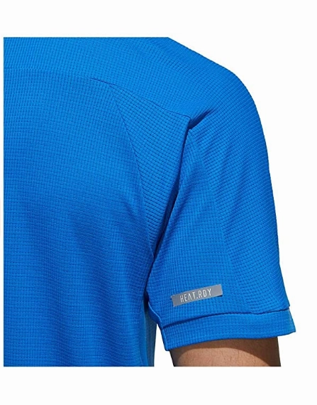Adidas Men's Heat Ready Club Tee Shirt, Glory Blue