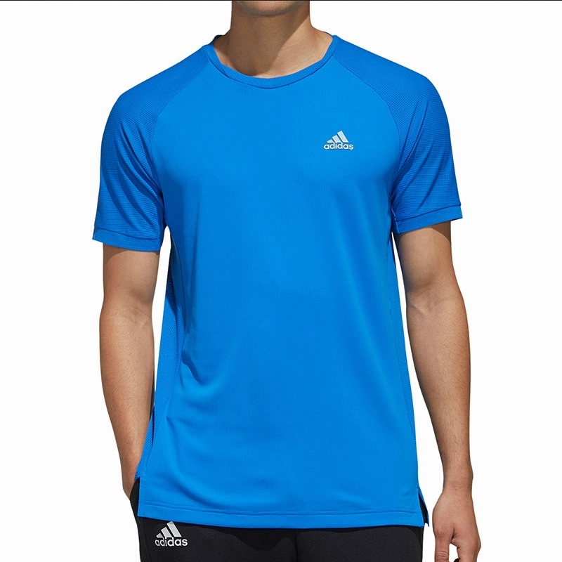 Adidas Men's Heat Ready Club Tee Shirt, Glory Blue