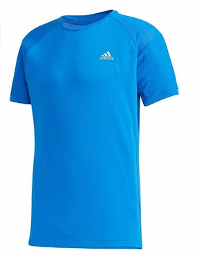 Adidas Men's Heat Ready Club Tee Shirt, Glory Blue