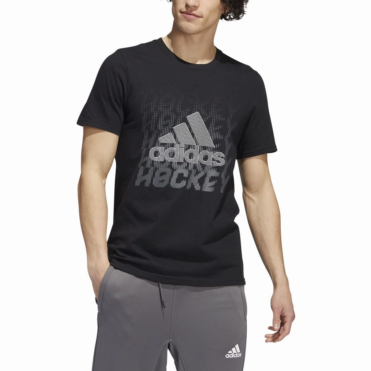 adidas Men's Hockey Tee Shirt, Black