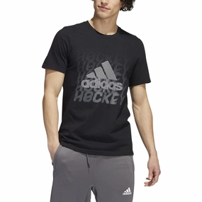 adidas Men's Hockey Tee Shirt, Black