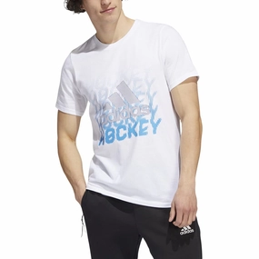 adidas Men's Hockey Tee Shirt, White