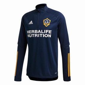 Adidas Men's LA Galaxy Quarter Zip Training Top, Navy / Gold