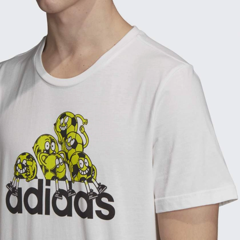 Adidas Men's Lil' Stripe Badge of Sport Graphic Tee Shirt, White