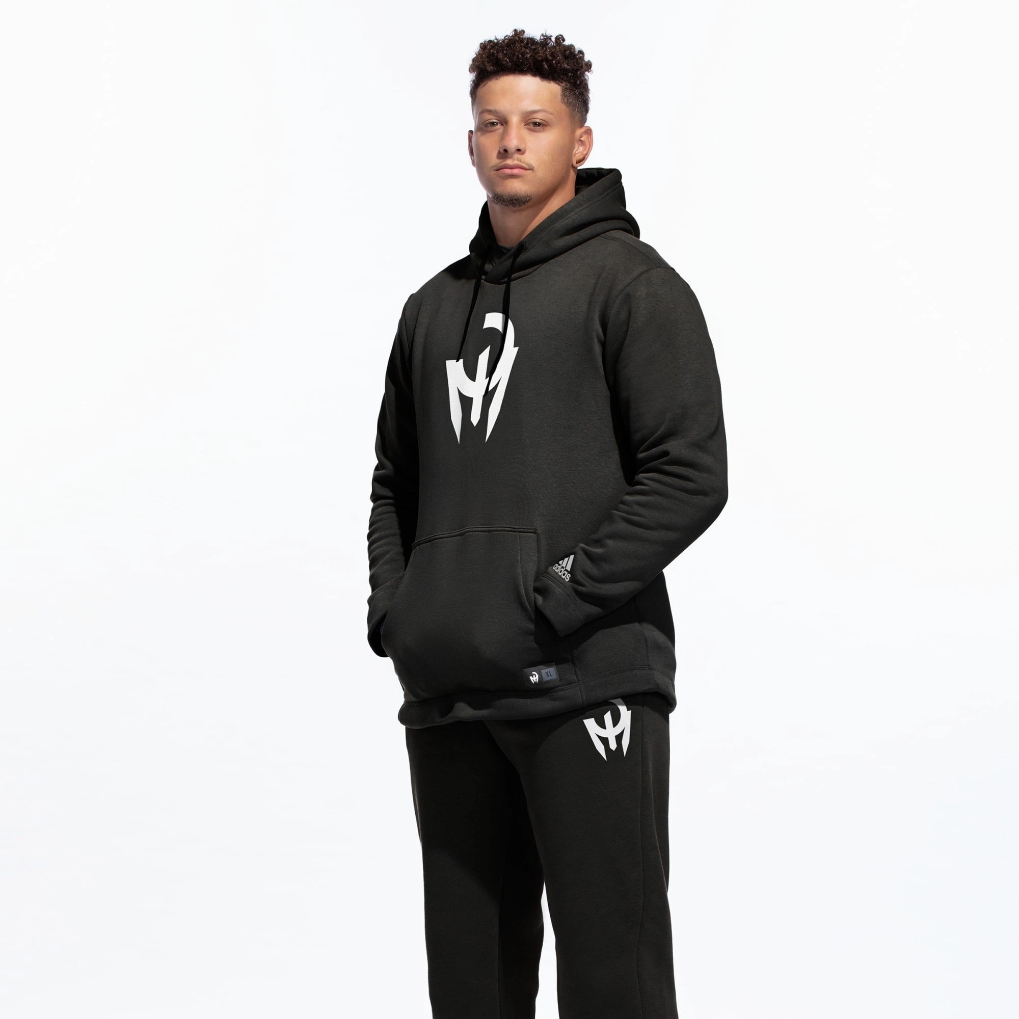 Adidas Men's Mahomes Graphic Hoodie, Black/White