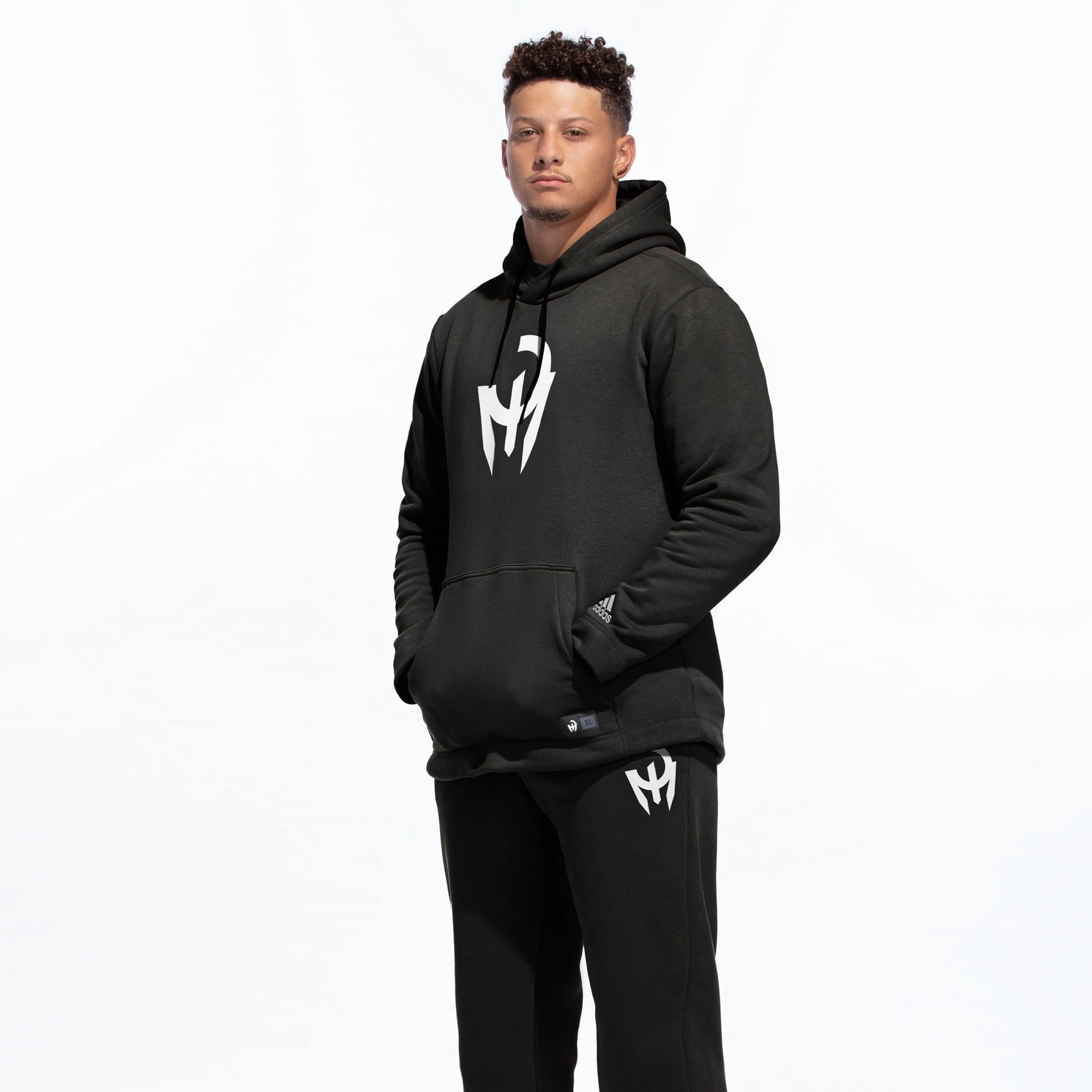 Adidas Men's Mahomes Graphic Hoodie, Black/White