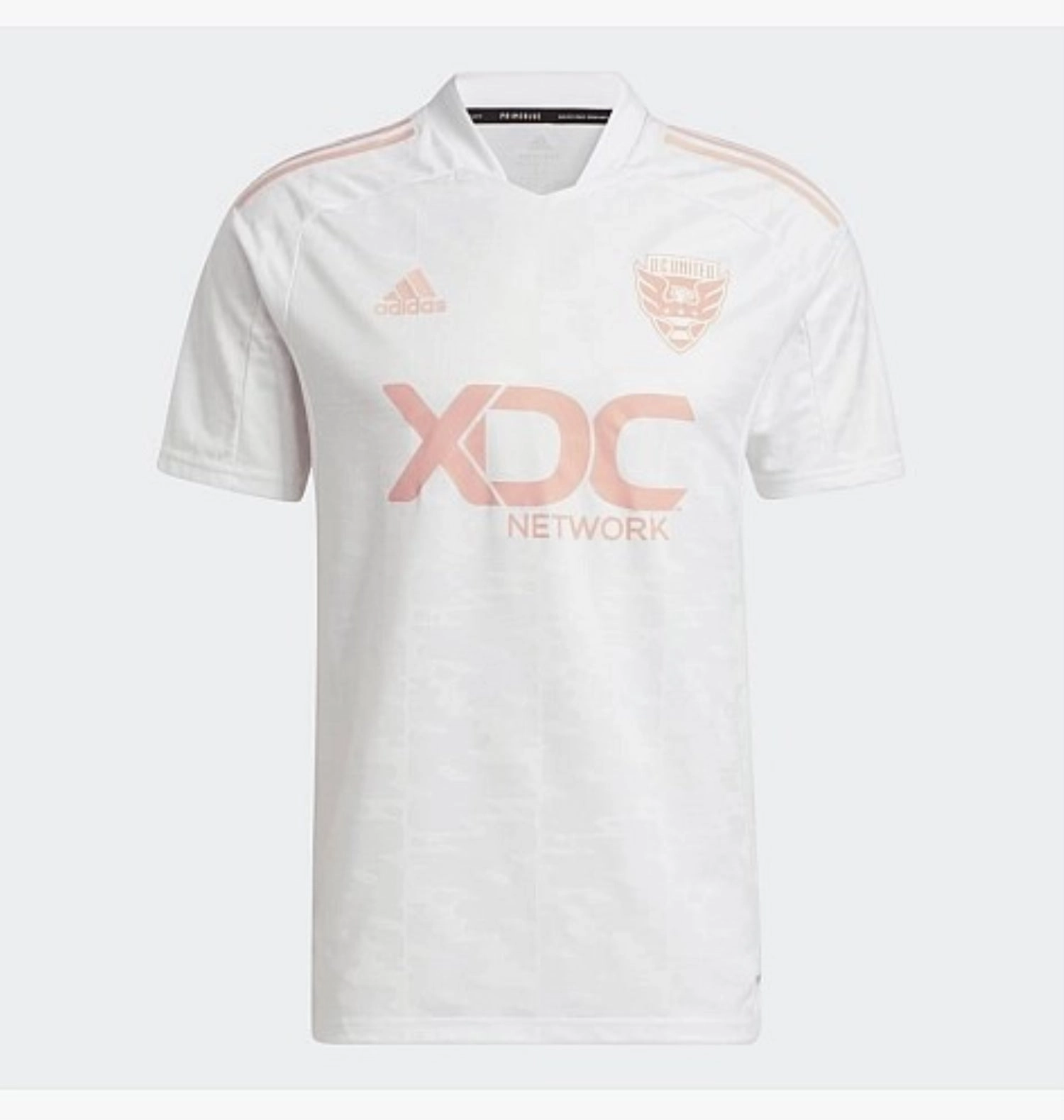 Adidas Men's MLS D.C. UNITED Condivo 21 Short Sleeve Soccer Jersey, White/Glow Pink