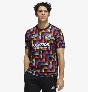 Adidas Men's MLS Inter Los Angeles FC Pride Pre-Match Soccer Jersey, Multicolor