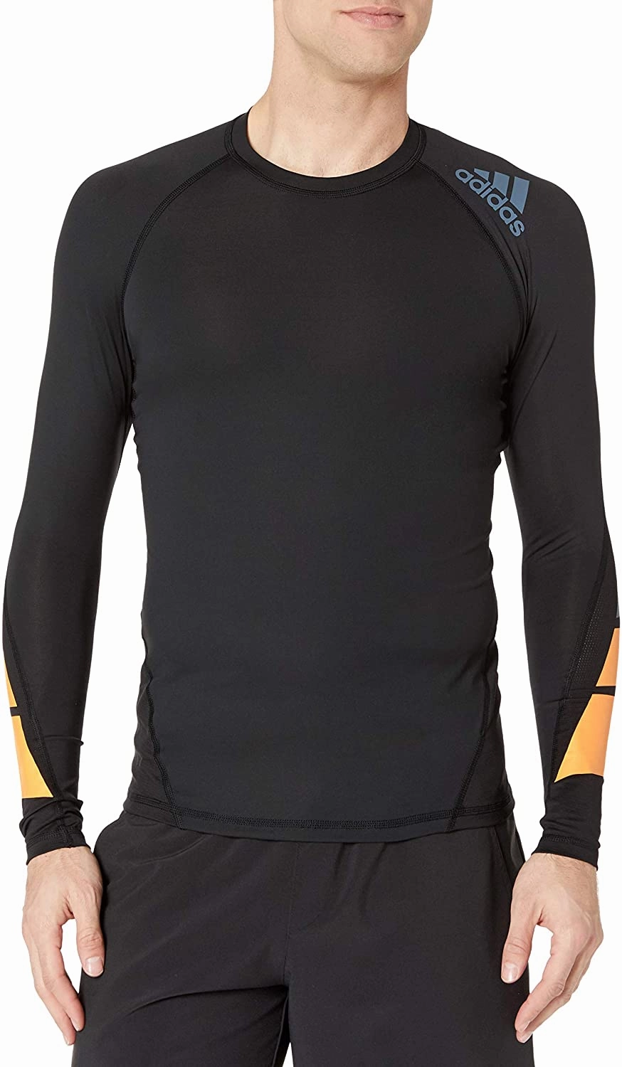 adidas Men's Moto Alphaskin Long Sleeve Shirt, Black