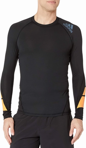 adidas Men's Moto Alphaskin Long Sleeve Shirt, Black