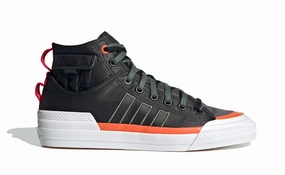 Adidas Men's Nizza Hi DL Shoes, Core Black/Green Oxide