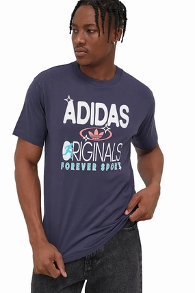 Adidas Men's Originals Forever Sport Short Sleeve Graphic Tee, Shadow Navy
