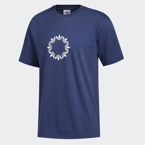 Adidas Men's Pinwheel Tee Shirt, Tech Indigo / Off-white