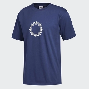 Adidas Men's Pinwheel Tee Shirt, Tech Indigo / Off-white