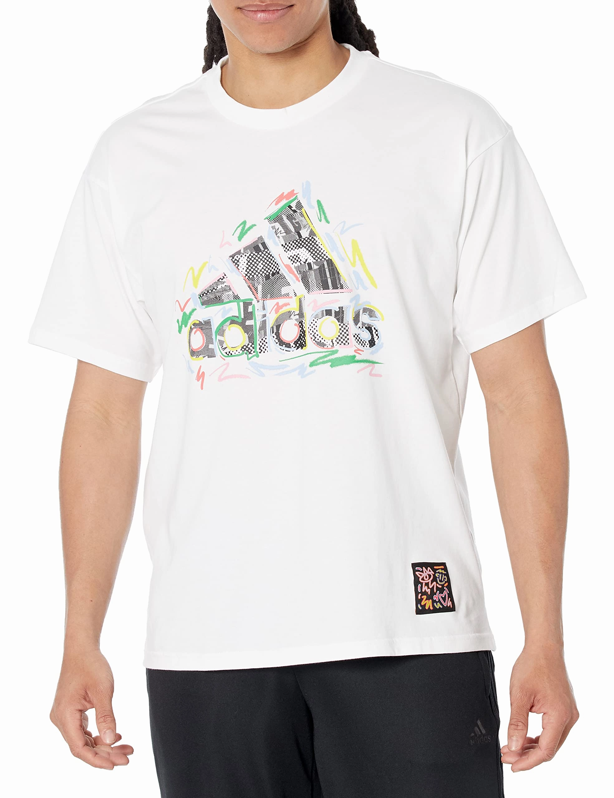 adidas Men's Pride Tee, White/Multi