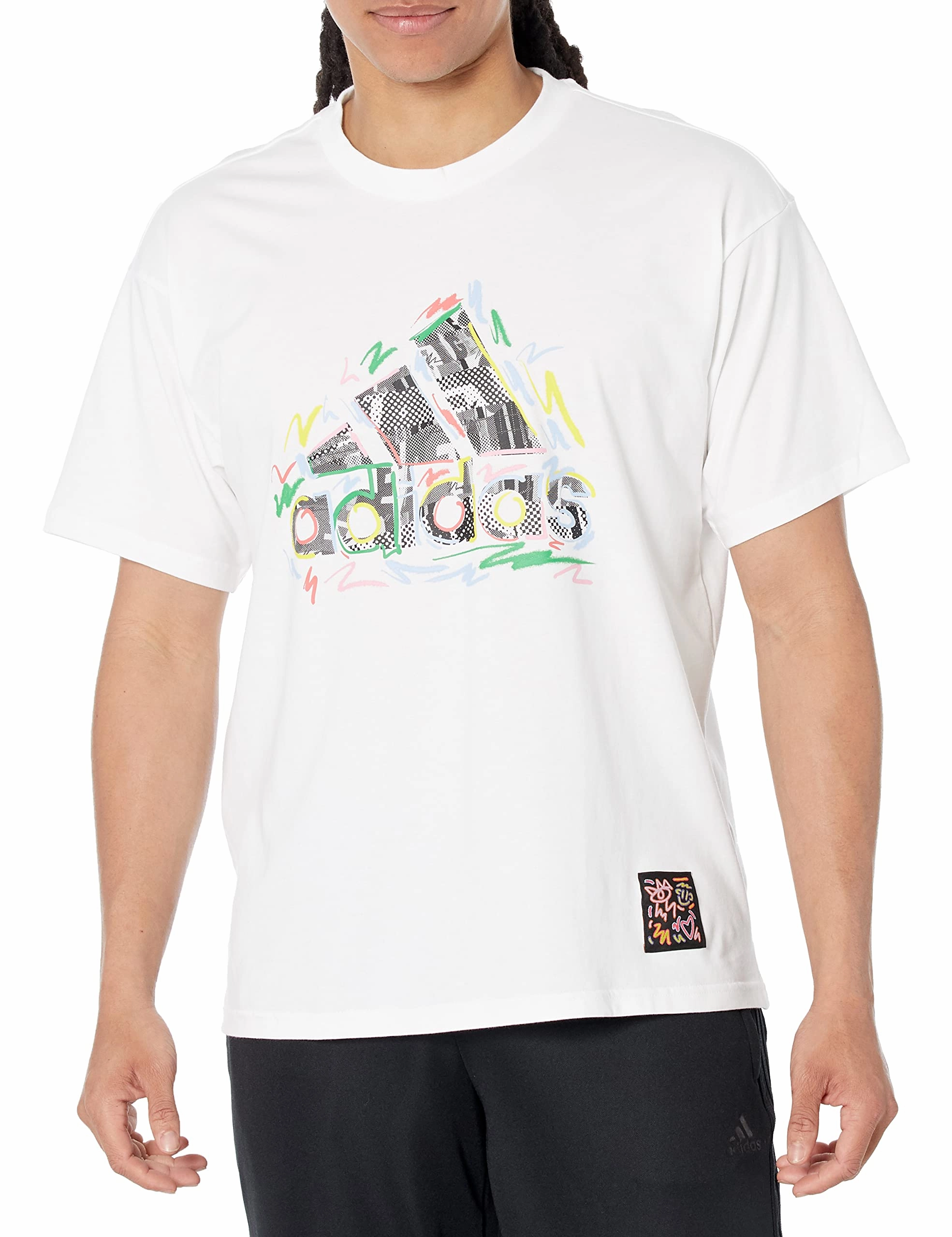 adidas Men's Pride Tee, White/Multi