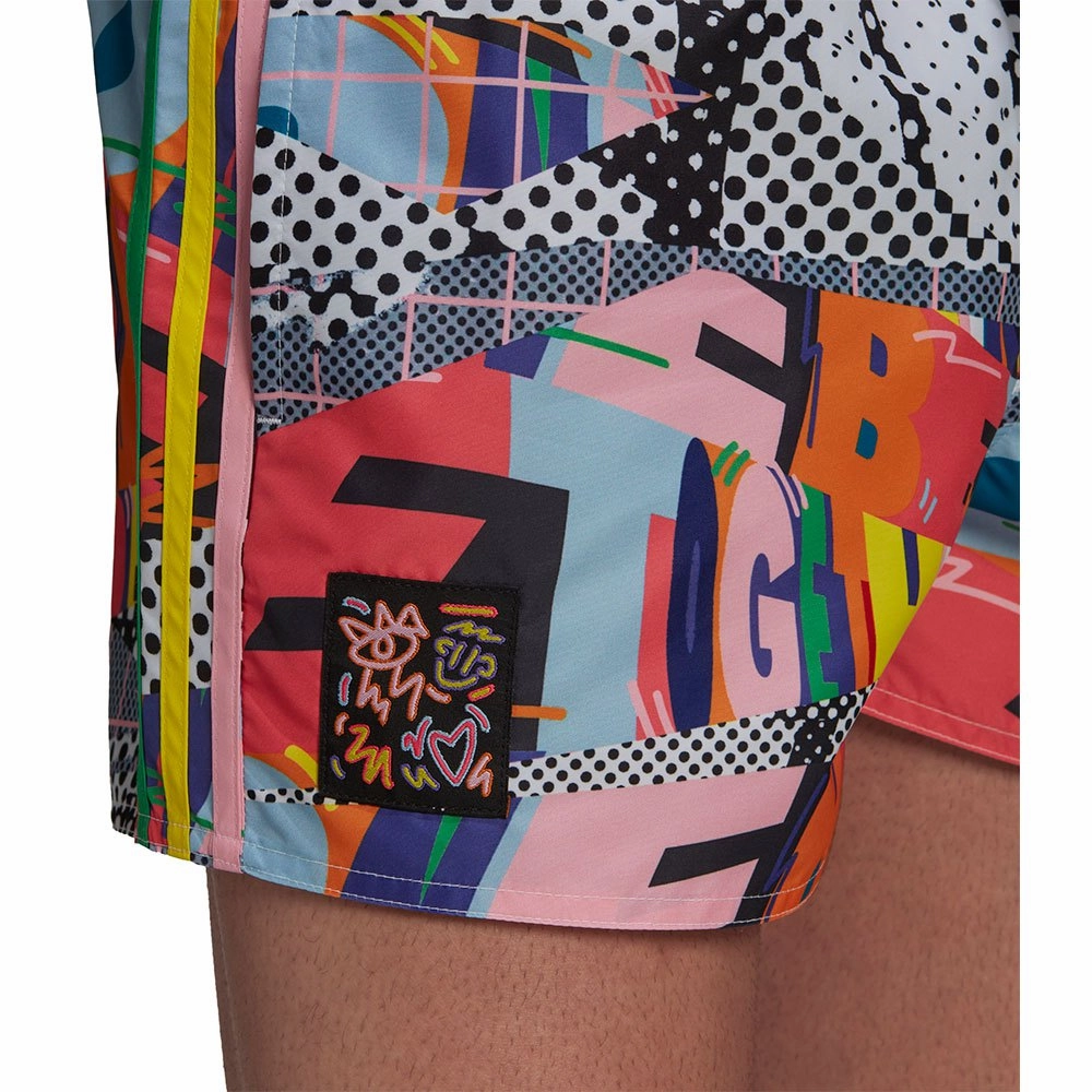Adidas Men's Pride United Love Swim Shorts, Black/Clear Sky/Light Pink