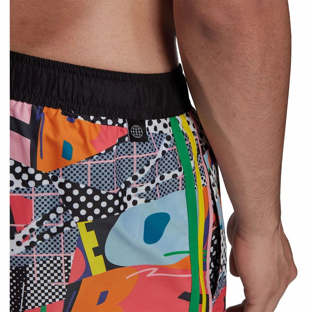 Adidas Men's Pride United Love Swim Shorts, Black/Clear Sky/Light Pink