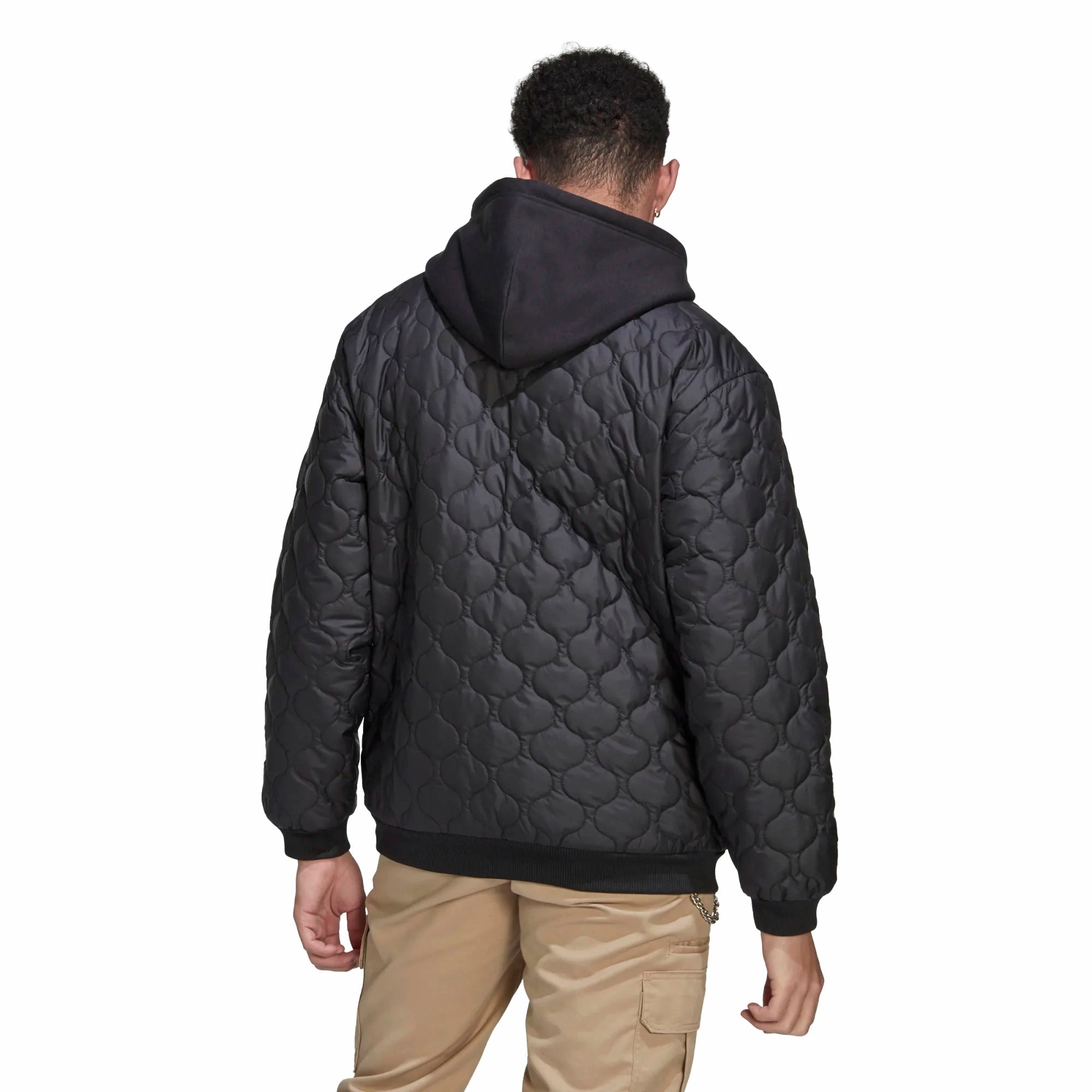 Adidas Men's Quilted Hoodie Sweatshirt, Black