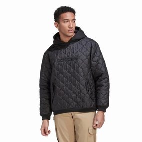 Adidas Men's Quilted Hoodie Sweatshirt, Black